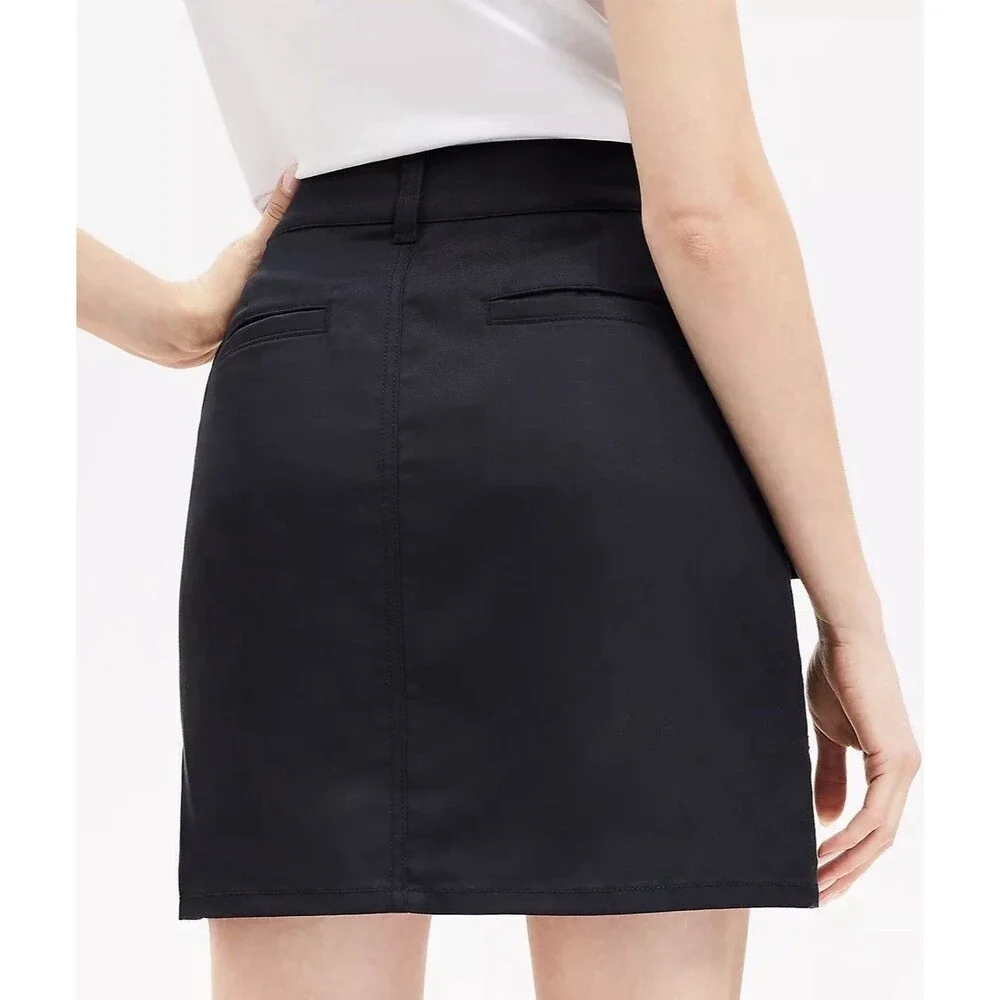 NWT Loft Ann Taylor Black Cargo Mini Skirt Linen Blend Womens Size 12 NEW $69.95